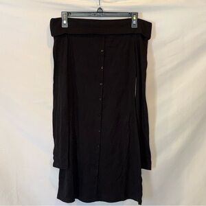 Wild Fable Black Ribbed Off-Shoulder Button-Down Mini Dress S NWT Bodycon
